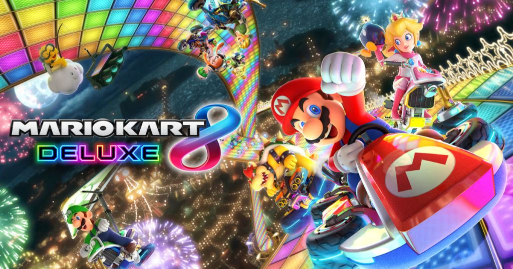 imagem do jogo mario kart 8 no blog Jogos para jogar em família